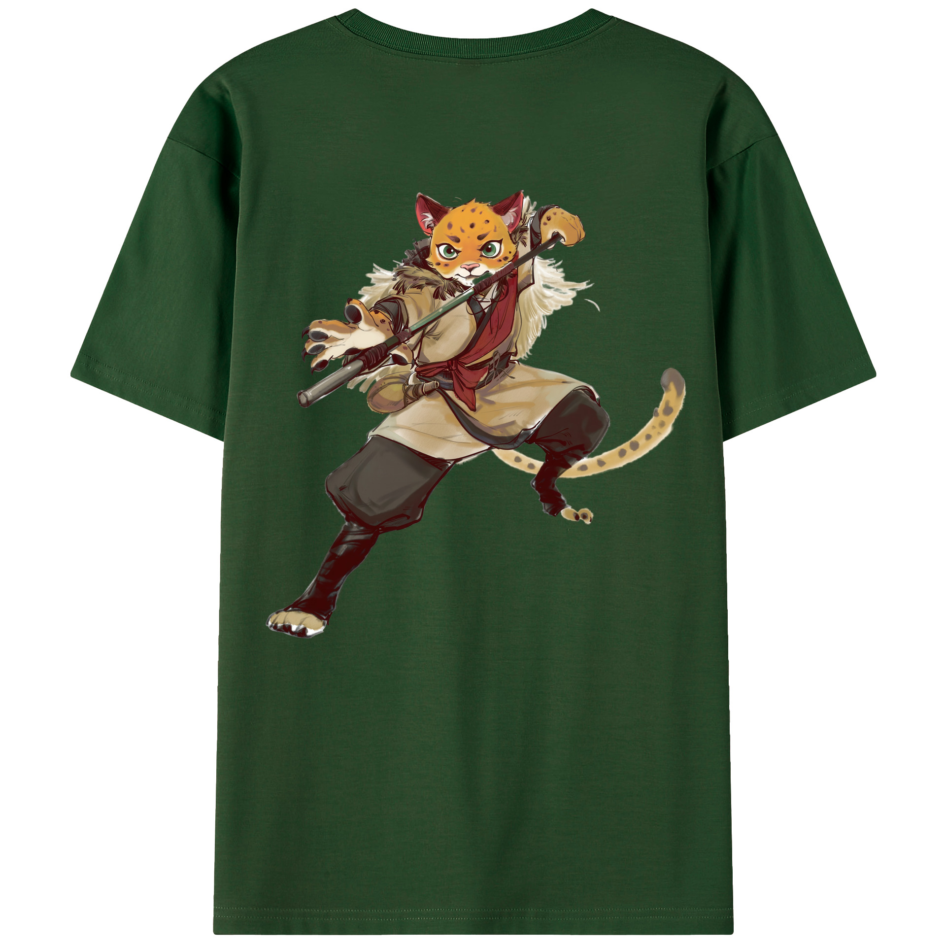 （画像用） Ne Zha 2 ナタ 魔童の大暴れ 綿100％半袖Tシャツ（背面プリント）